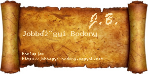 Jobbágyi Bodony névjegykártya